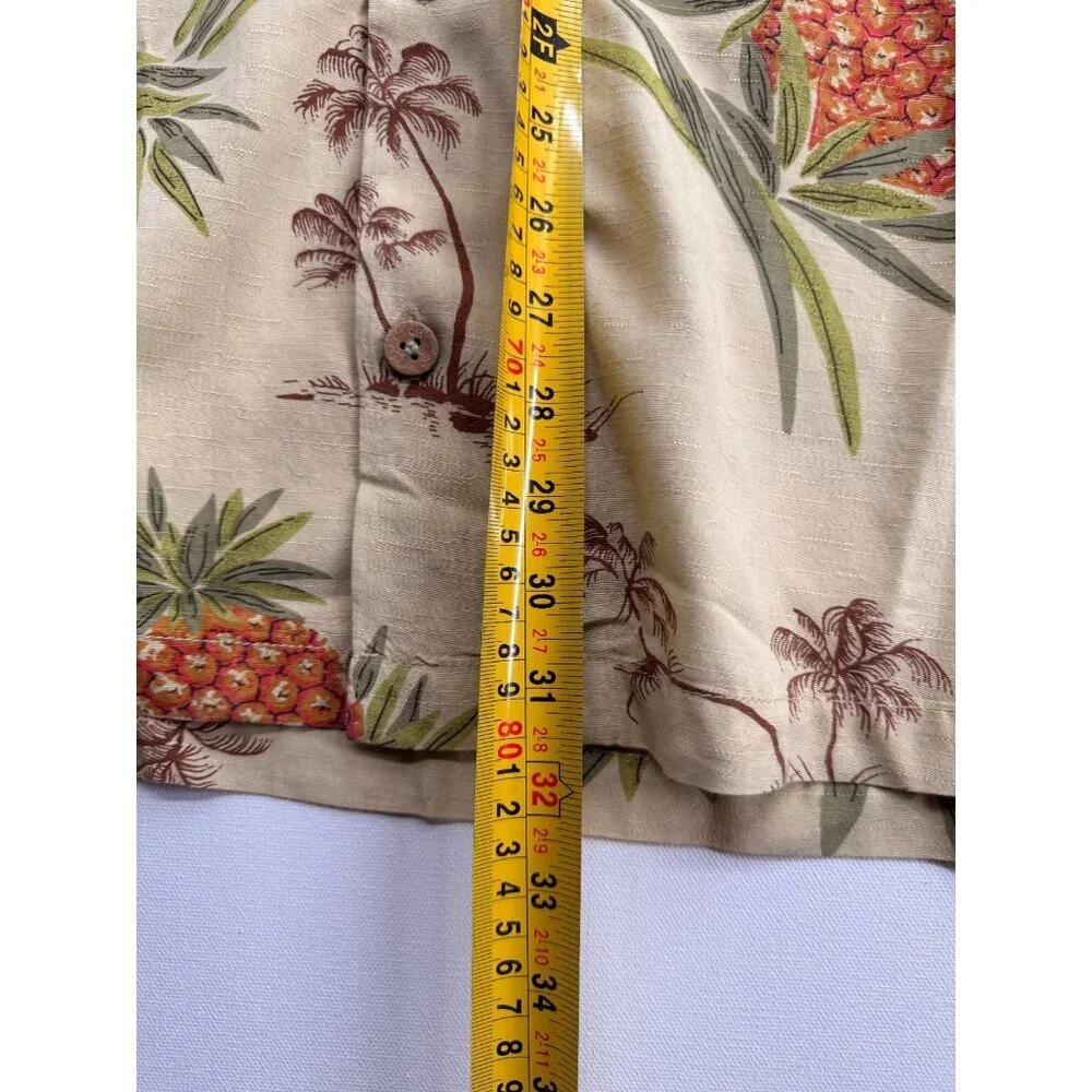 Tommy Bahama Rayon Camp Hawaiian Shirt Mens XL Pineapple AOP - Picture 5 of 5